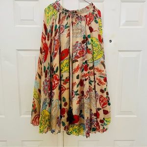 Chiffon skirt, floral print, fully lined, never worn